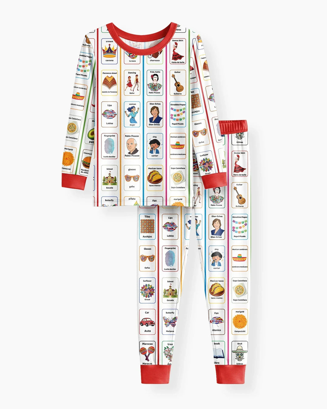 Zweiteiliges Langarm-Pyjama-Set mit Sommerfrüchten