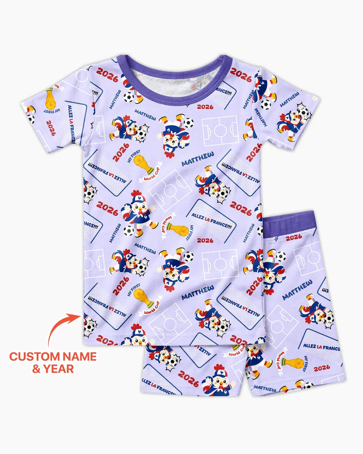 Zweiteiliges Pyjama-Set mit kurzen Ärmeln und Shorts im Sommer-Design