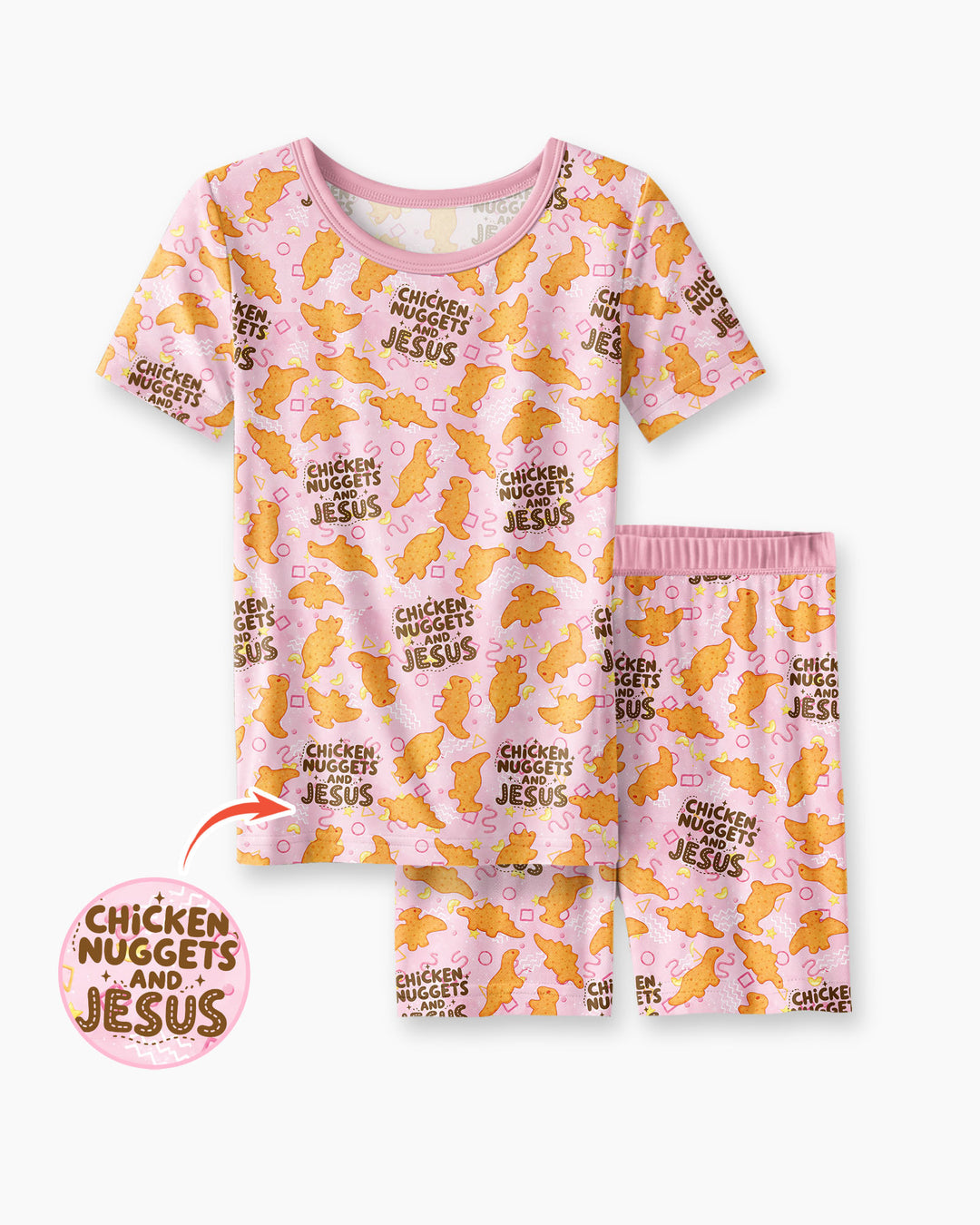 Template Zweiteiliges Pyjama-Set mit kurzen Ärmeln und Shorts