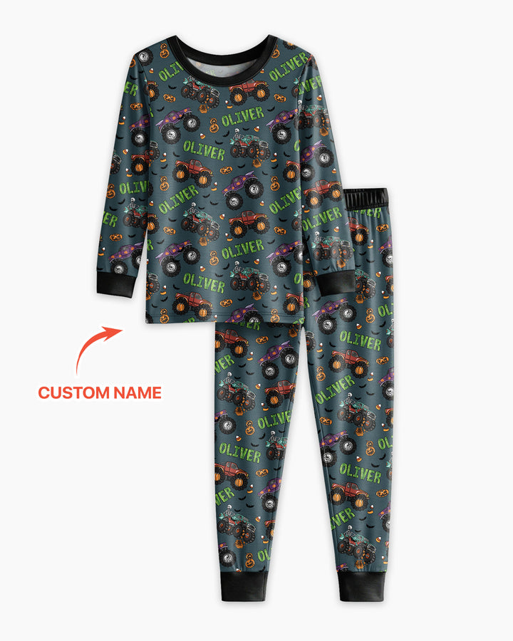 Zweiteiliges Langarm-Pyjama-Set mit Sommerfrüchten
