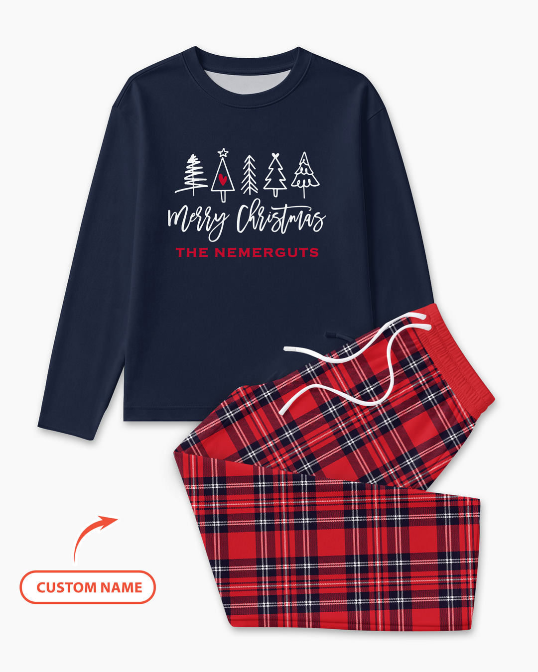 Custom Christmas Tree Bamboo Men's Pajama Set