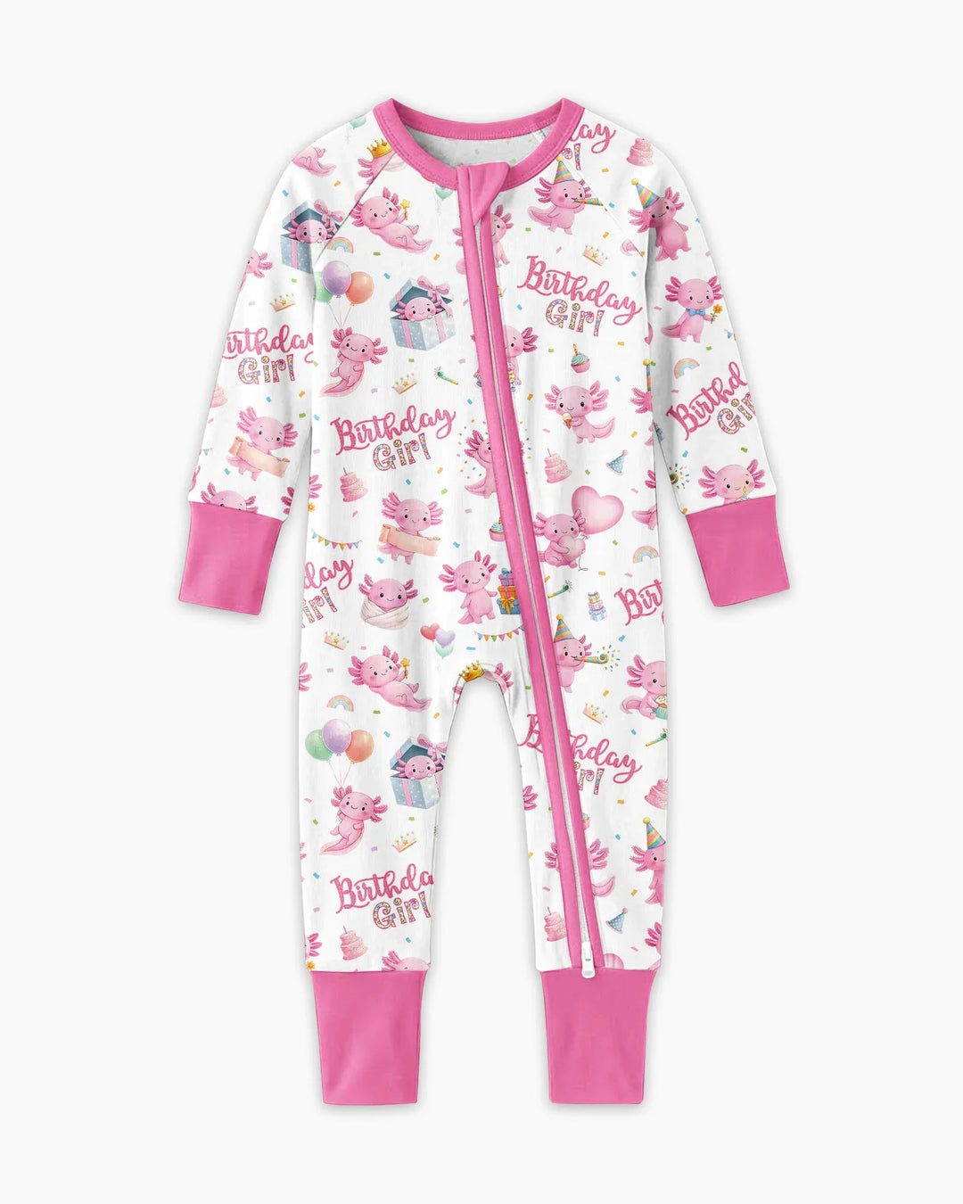 Cute Axolotl Birthday Girl Bamboo Convertible Zippy