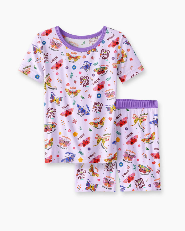 Zweiteiliges Pyjama-Set mit kurzen Ärmeln und Shorts im Sommer-Design