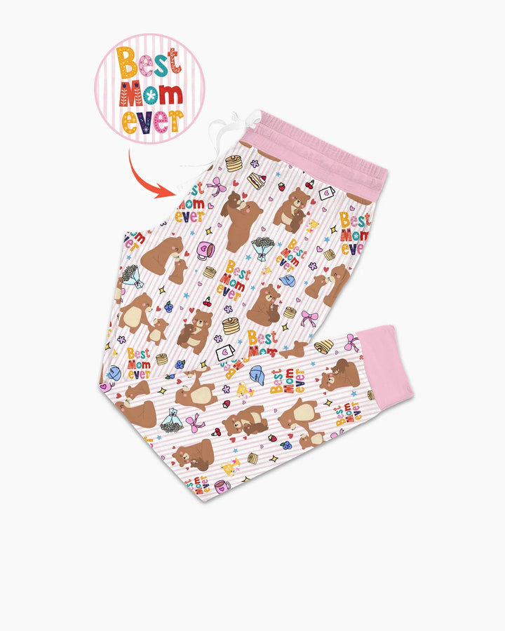 Das beste Mama-Bär aller Zeiten Familien-Pyjama-Set aus Bambus für Damen
