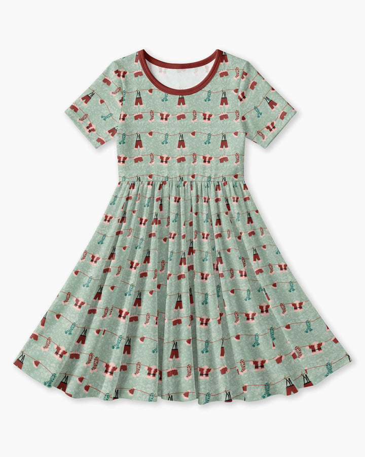 Santa In The Snow Bamboo Twirl Dress
