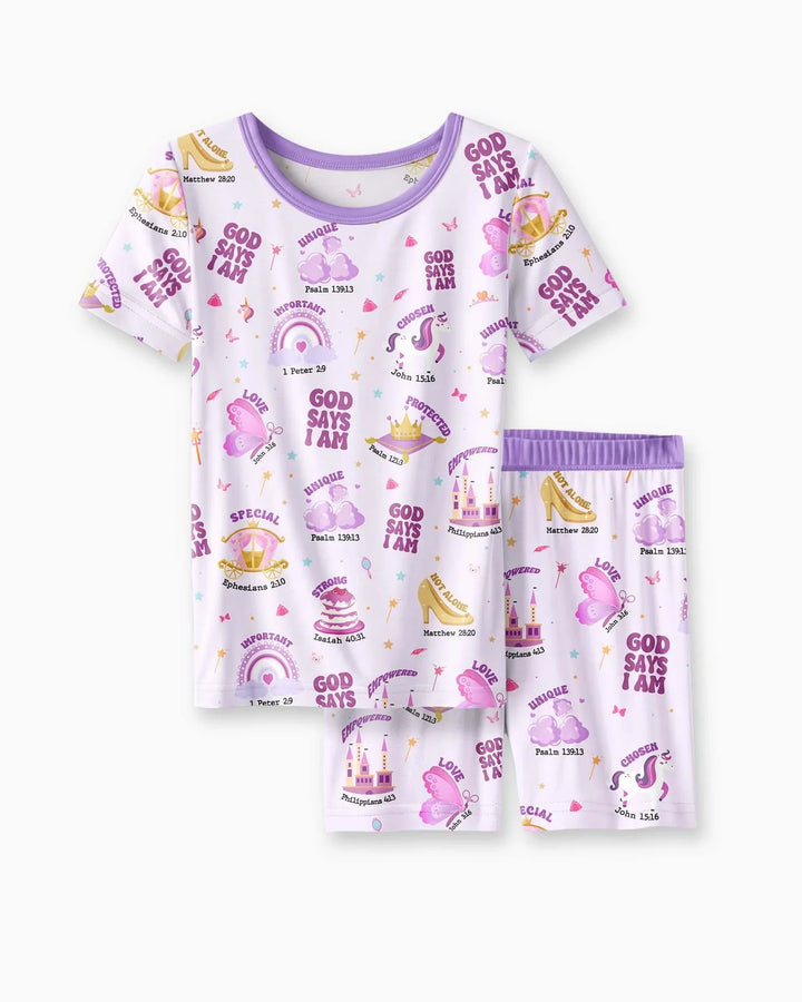 Zweiteiliges Pyjama-Set mit kurzen Ärmeln und Shorts im Sommer-Design