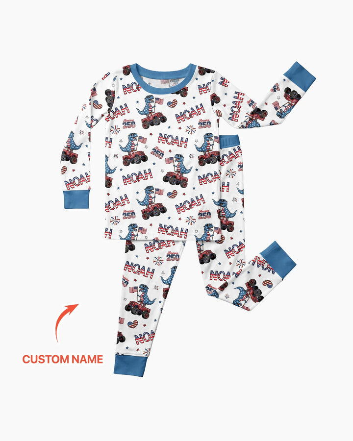 Zweiteiliges Langarm-Pyjama-Set mit Sommerfrüchten