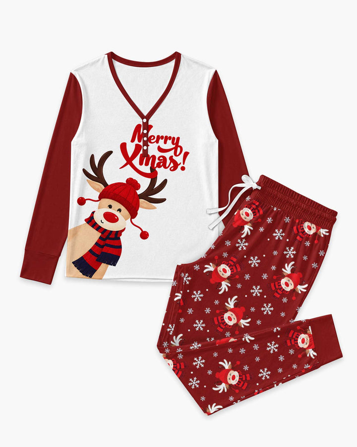 Merry Reindeer Nights Bamboo Women Pajama Set
