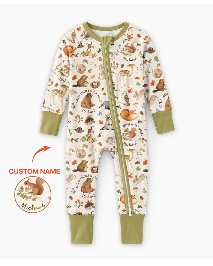 Cutest Critter In The Woods Custom Name Bamboo Convertible Zippy