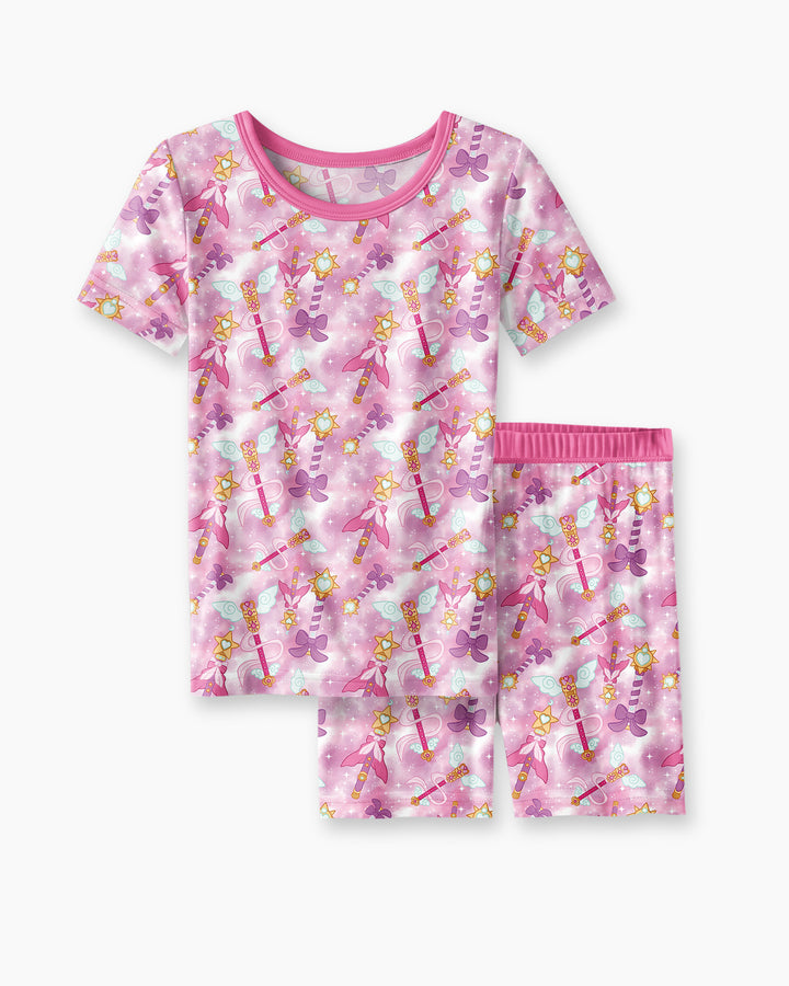 Schlafanzug-Set zweiteilig, kurze Ärmel, kurze Hose, Bambus