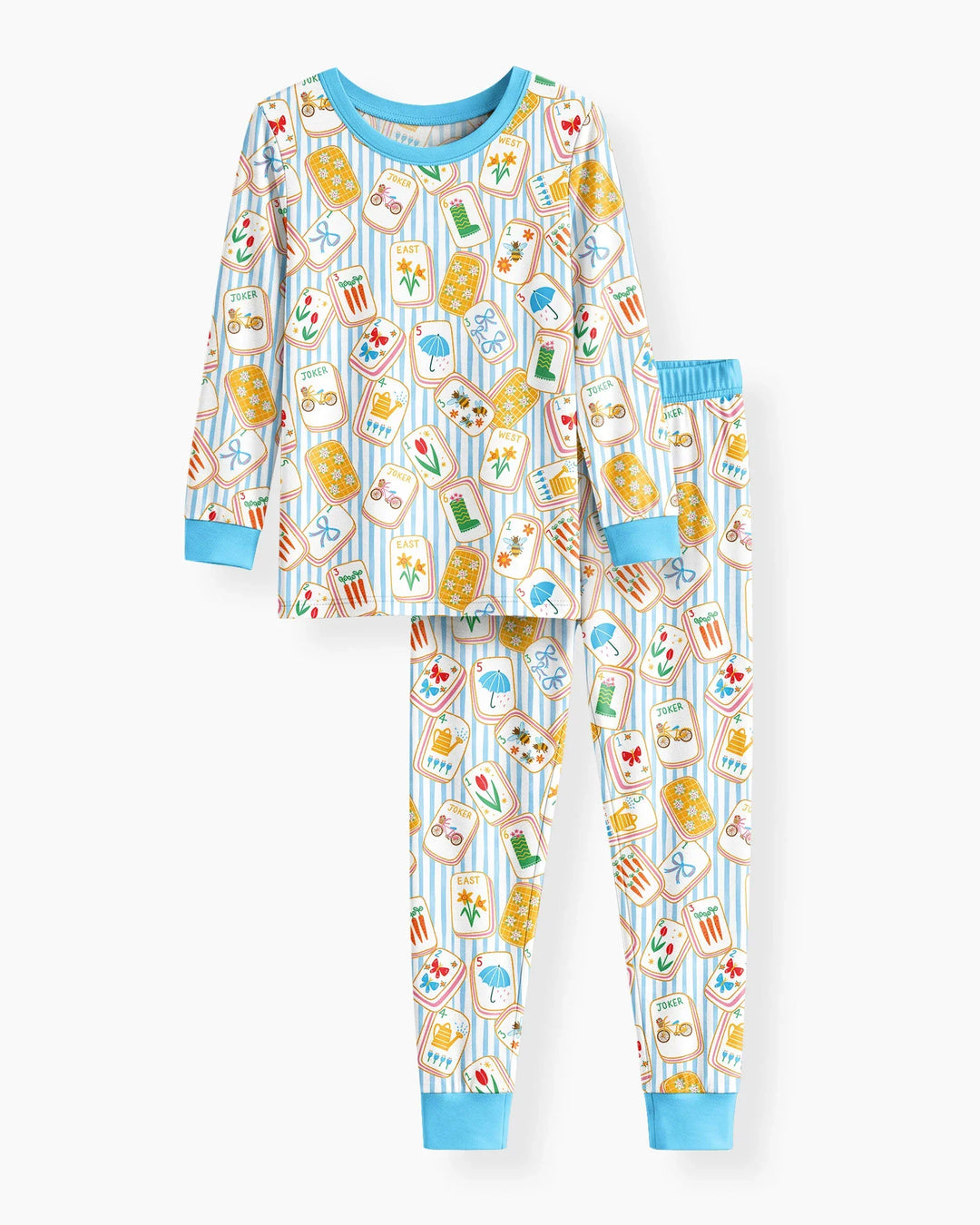 Mahjong Club Mommy & Me Matching Bamboo Two Piece Long Sleeve Pajama Set