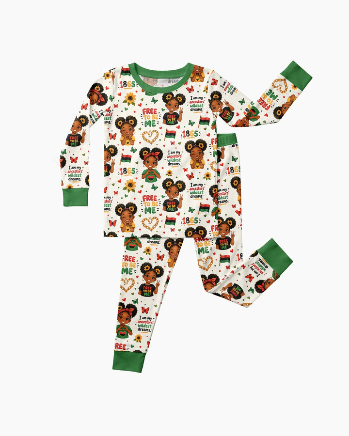 Zweiteiliges Langarm-Pyjama-Set mit Sommerfrüchten