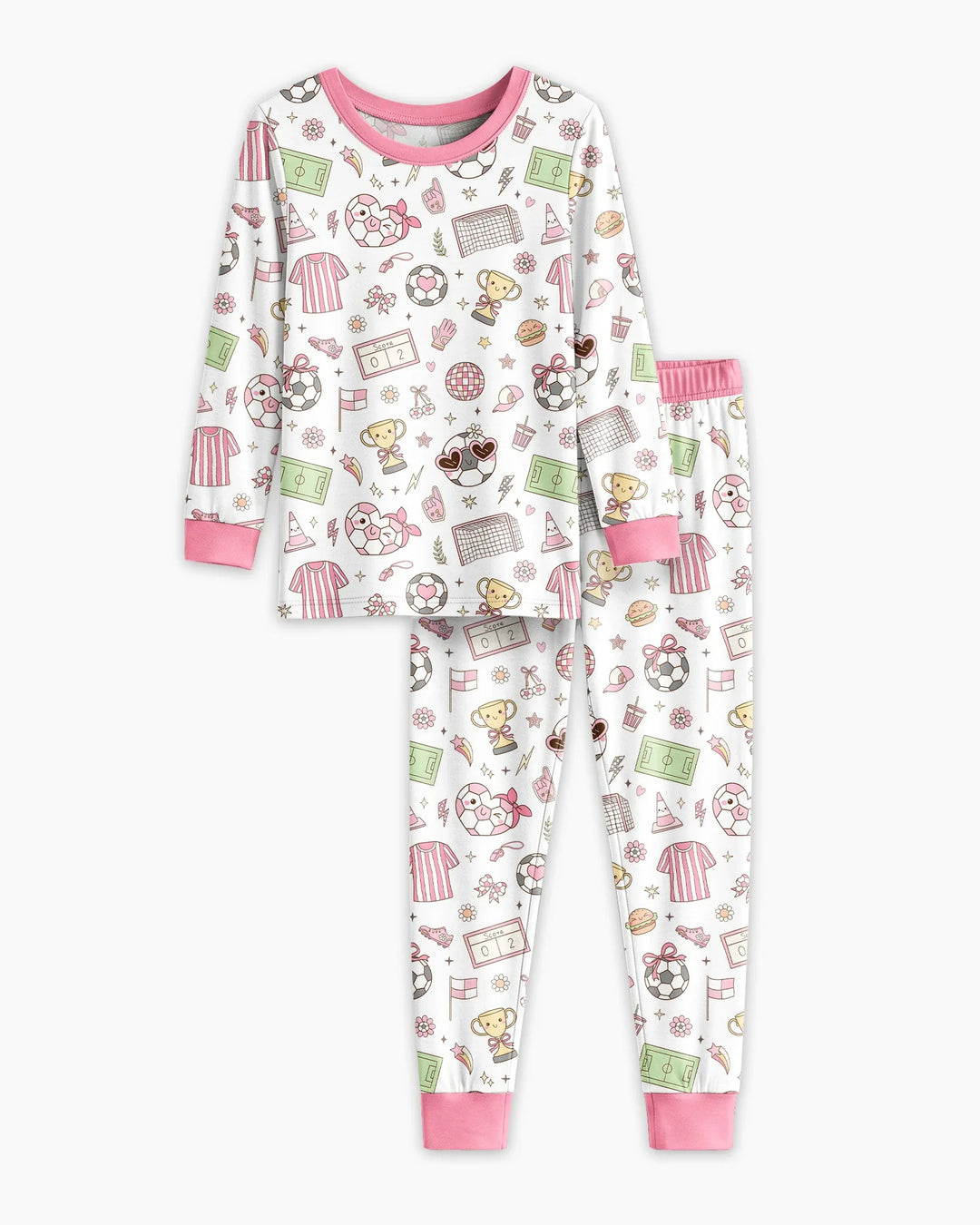Zweiteiliges Langarm-Pyjama-Set mit Sommerfrüchten
