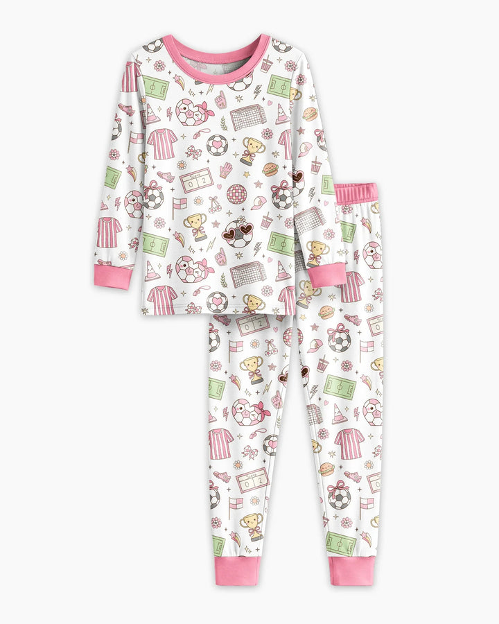Zweiteiliges Langarm-Pyjama-Set mit Sommerfrüchten