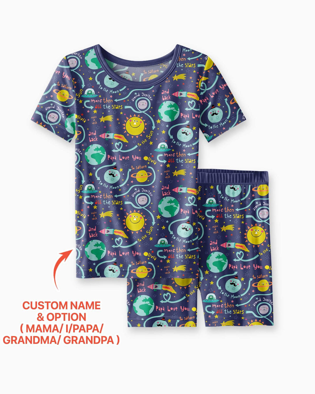 Schlafanzug-Set zweiteilig, kurze Ärmel, kurze Hose, Bambus
