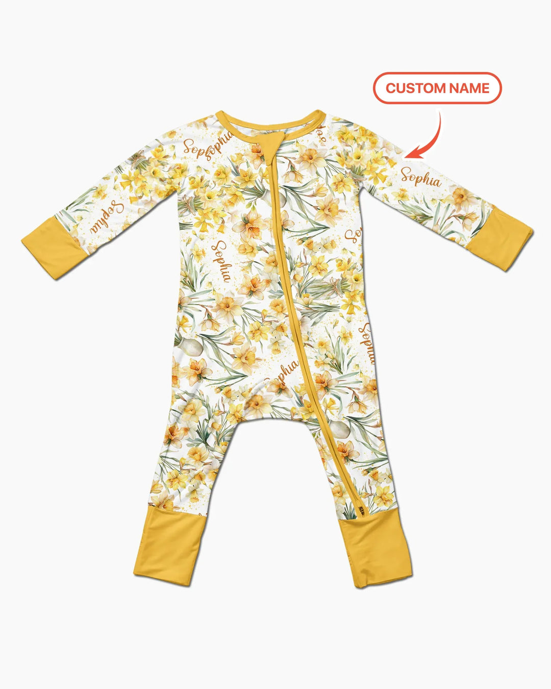 Custom Name Birth Month Flowers Bamboo Convertible Zippy
