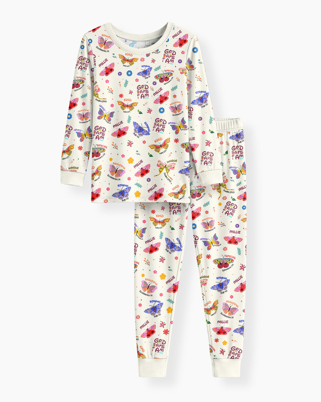 Zweiteiliges Langarm-Pyjama-Set mit Sommerfrüchten