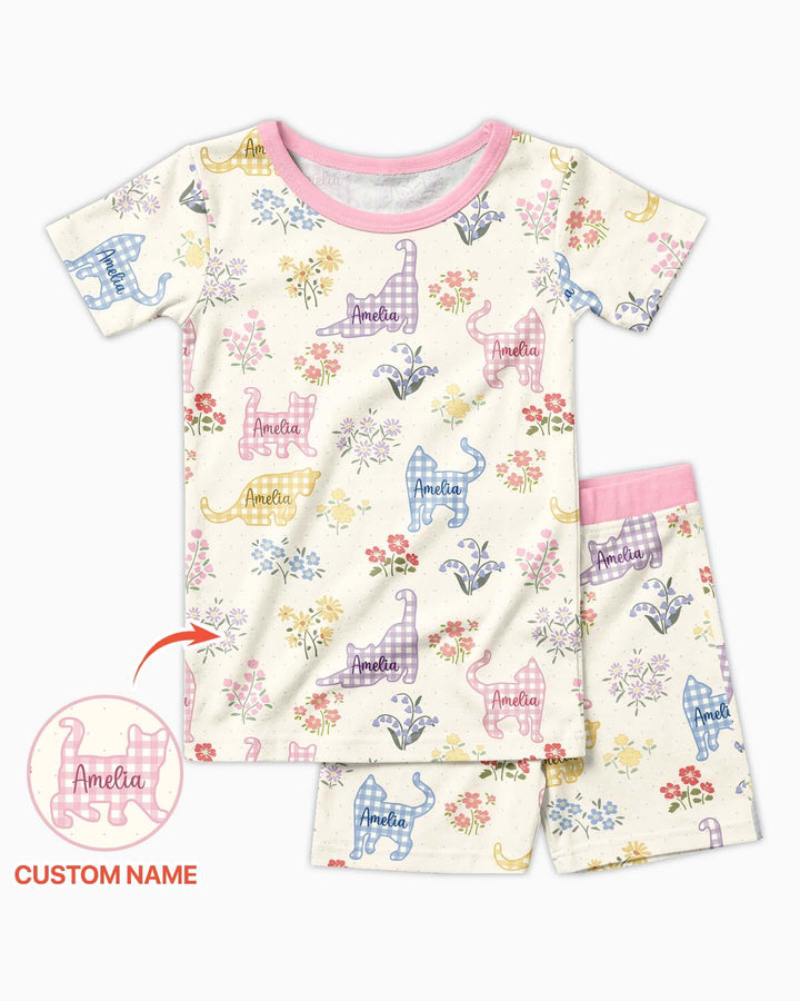 Zweiteiliges Pyjama-Set mit kurzen Ärmeln und Shorts im Sommer-Design