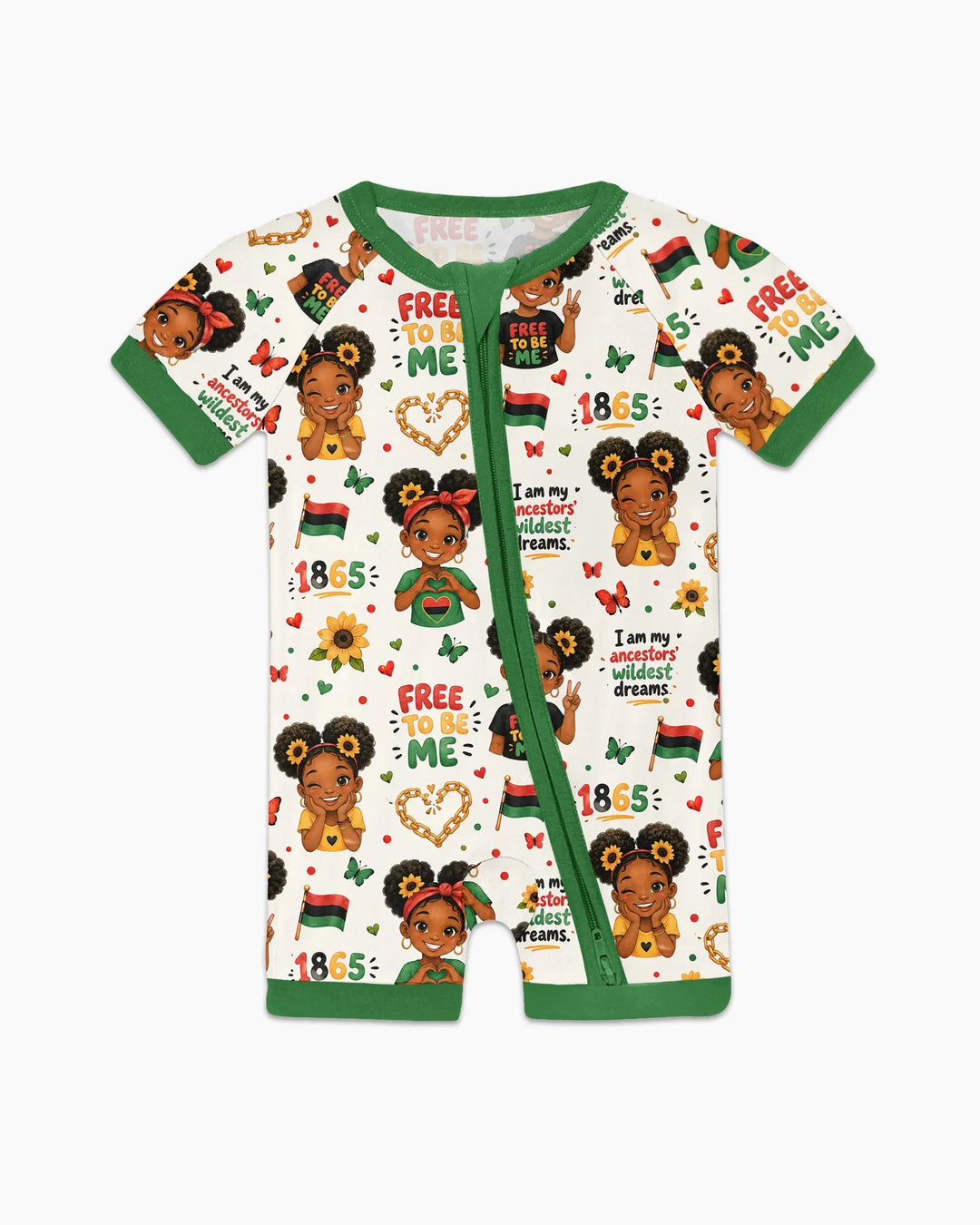 Juneteenth I am My Ancestors' Wildest Dream Bamboo Shorty Zippy
