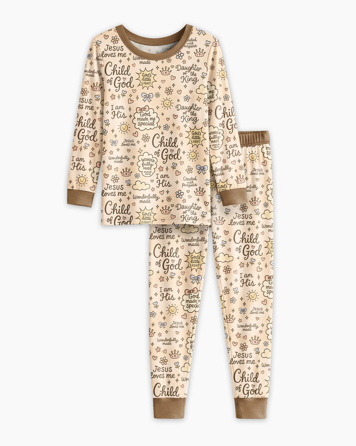 Zweiteiliges Langarm-Pyjama-Set mit Sommerfrüchten