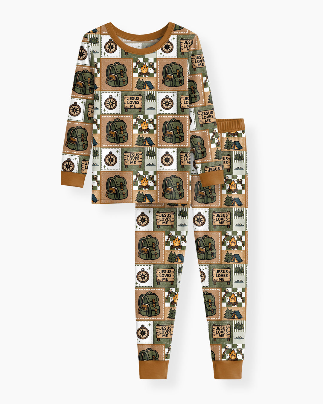 Zweiteiliges Langarm-Pyjama-Set mit Sommerfrüchten