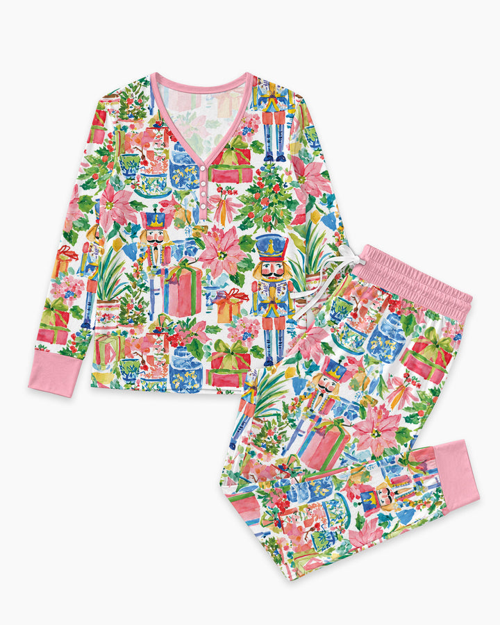Watercolor Nutcracker Holiday Bamboo Women Pajama Set