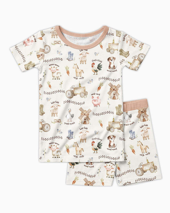 Template Zweiteiliges Pyjama-Set mit kurzen Ärmeln und Shorts