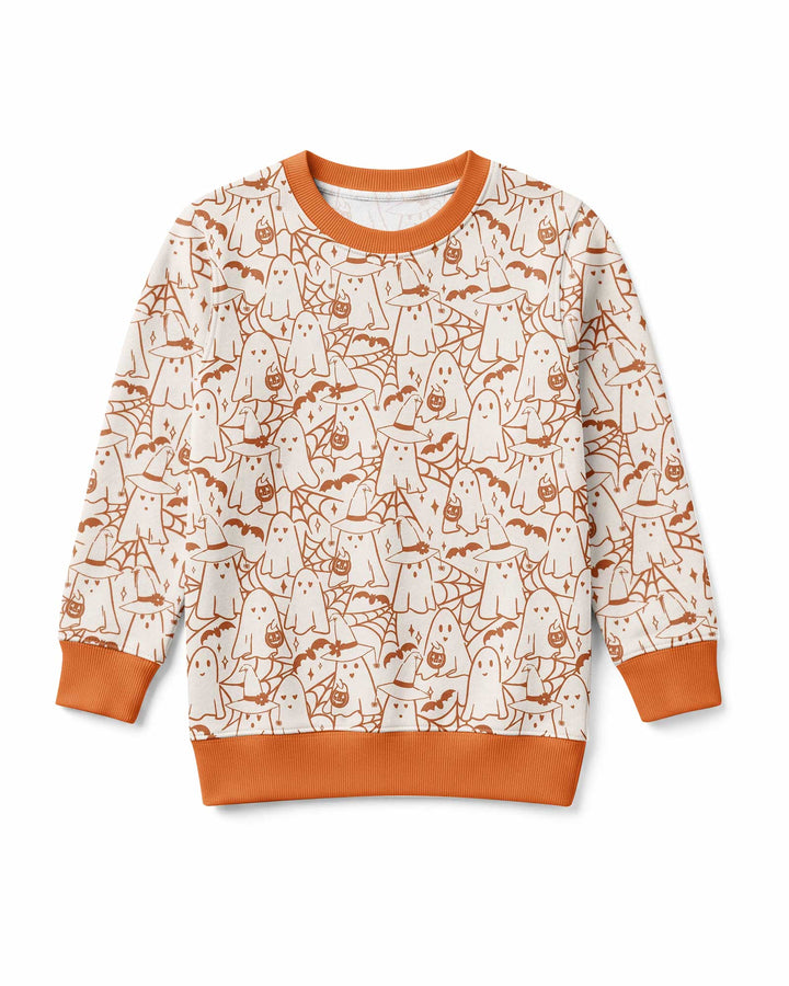 Boo Trick or Treat Ghosts Halloween Bamboo Crewneck Sweatshirt