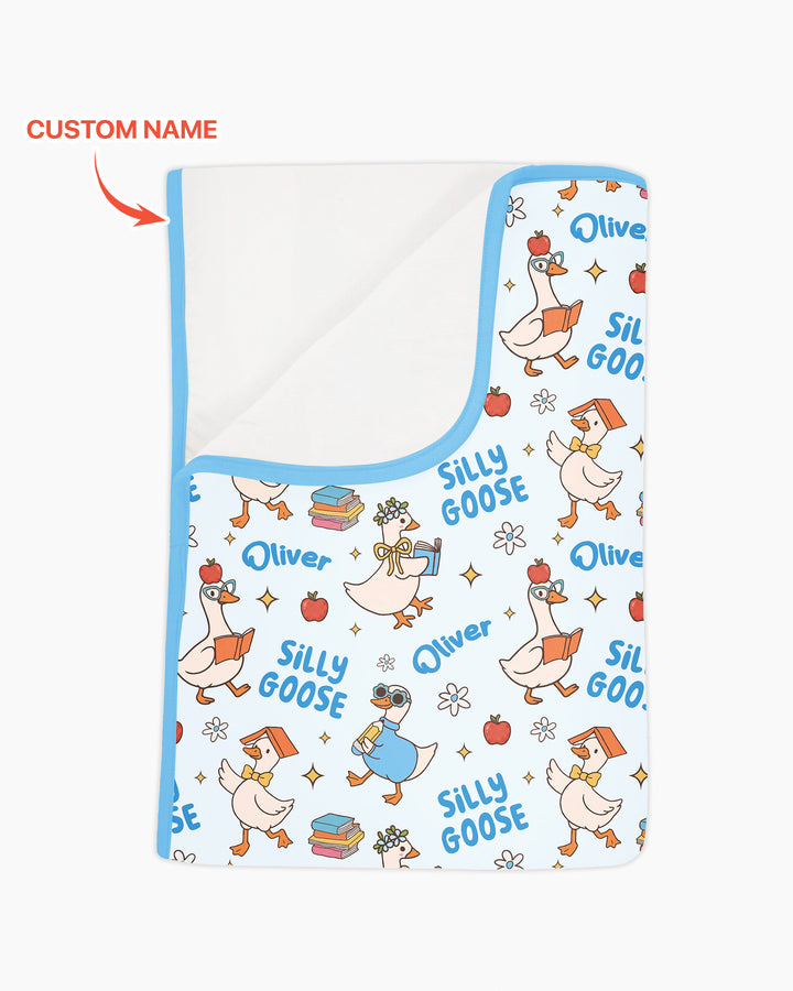Custom Name Silly Goose Back to School Bamboo Blanket