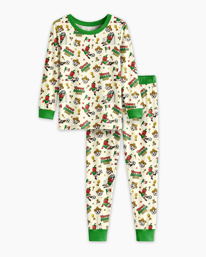 Zweiteiliges Langarm-Pyjama-Set mit Sommerfrüchten