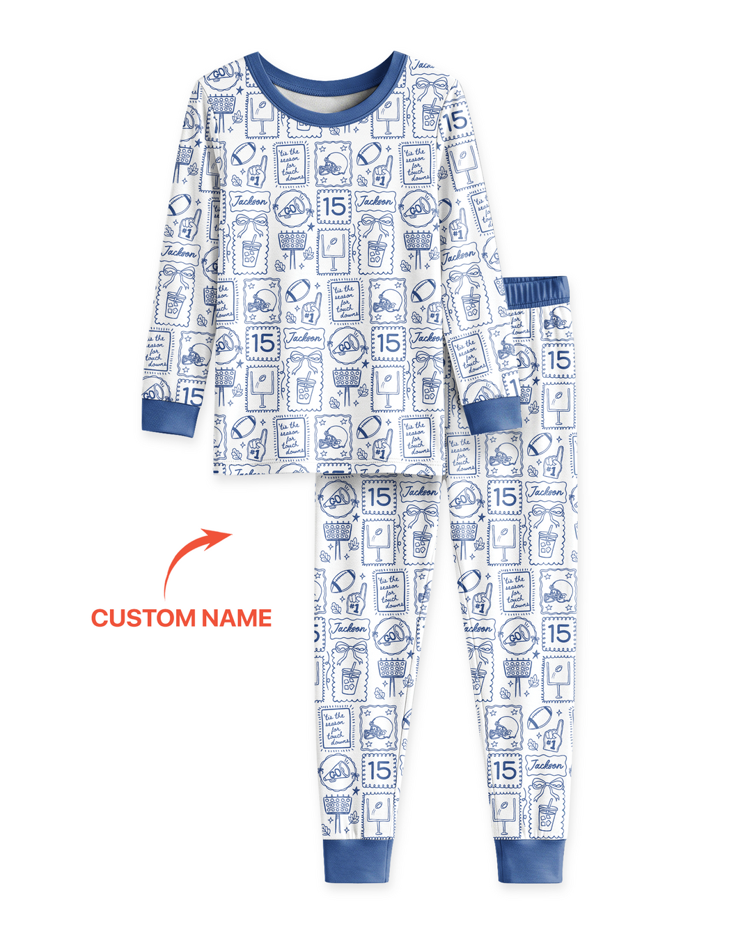 Custom Name Friday Night Lights Two Piece Long Sleeve Pajama Set