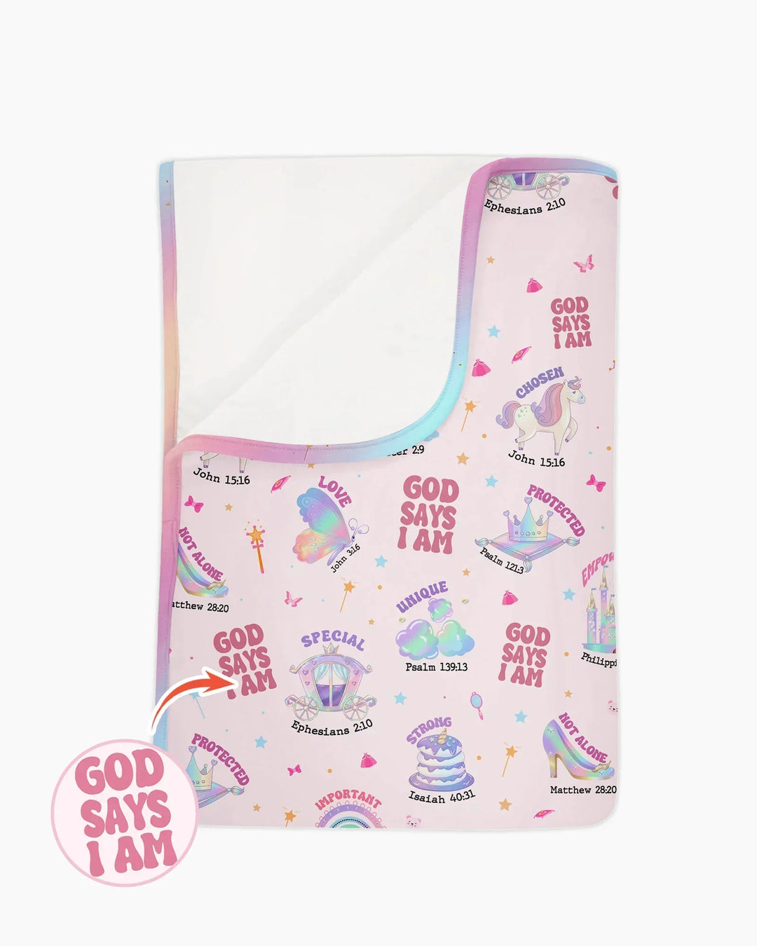 God Says I Am Girl Bamboo Blanket
