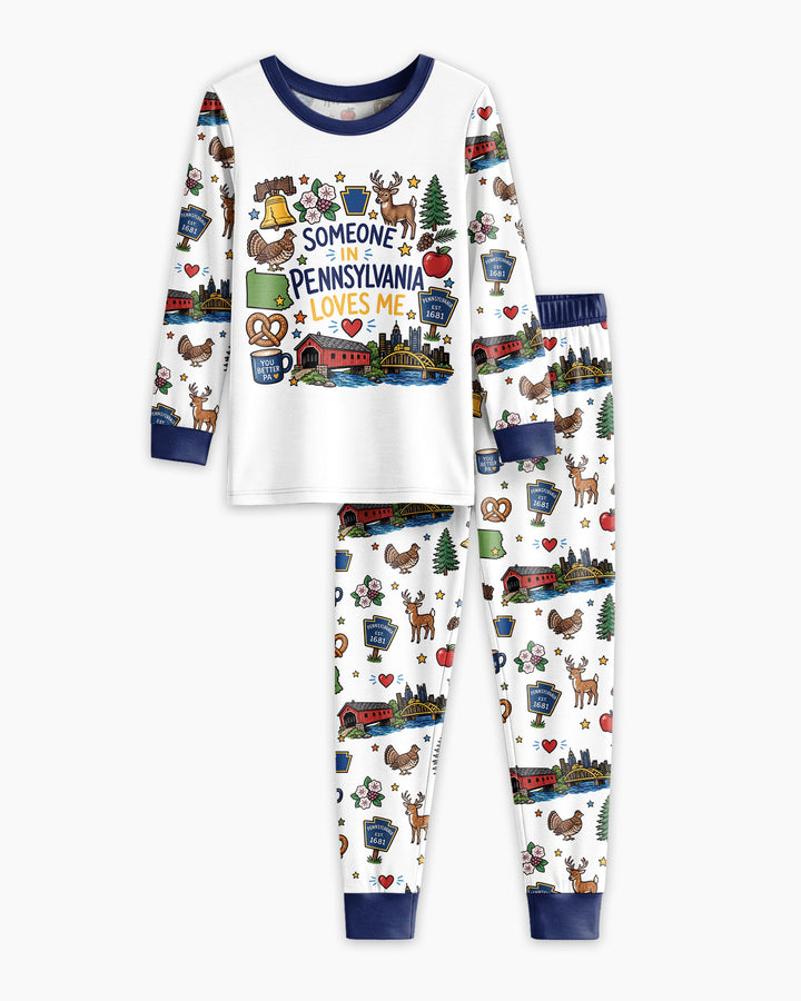 Someone in Pennsylvania Loves Me Bamboo Two Piece Long Sleeve Pajama Set