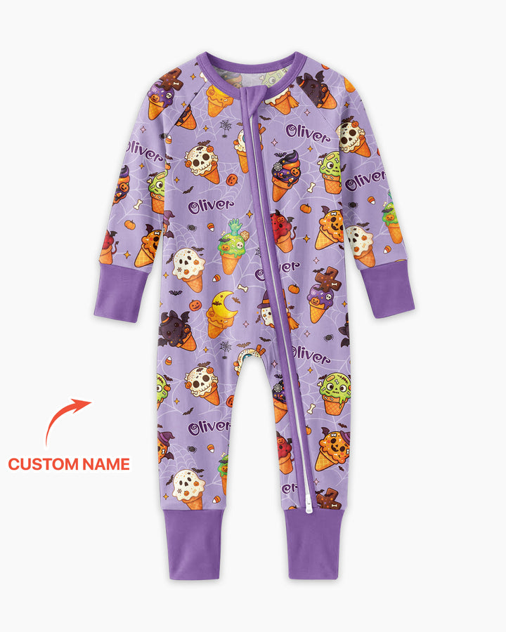 Custom Name Halloween Ice Cream Bamboo Convertible Zippy