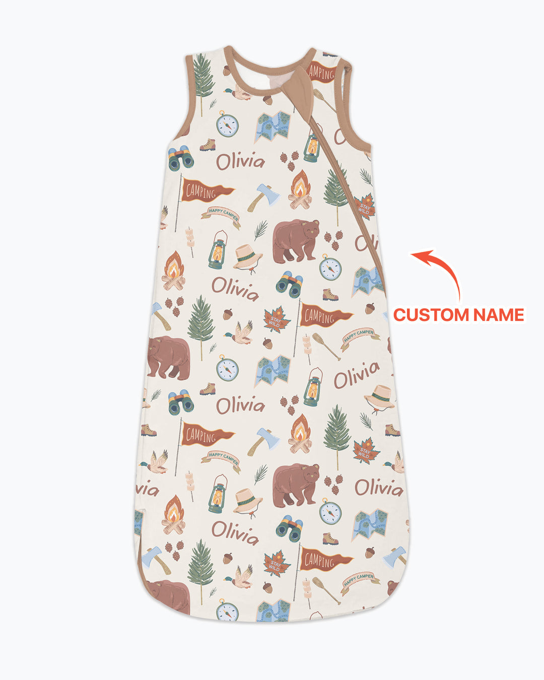 Custom Name Adventure Outdoors Bamboo Sleep Bag