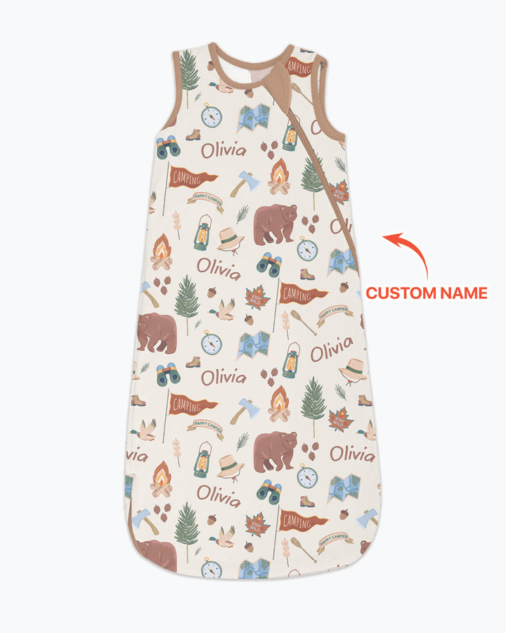 Custom Name Adventure Outdoors Bamboo Sleep Bag