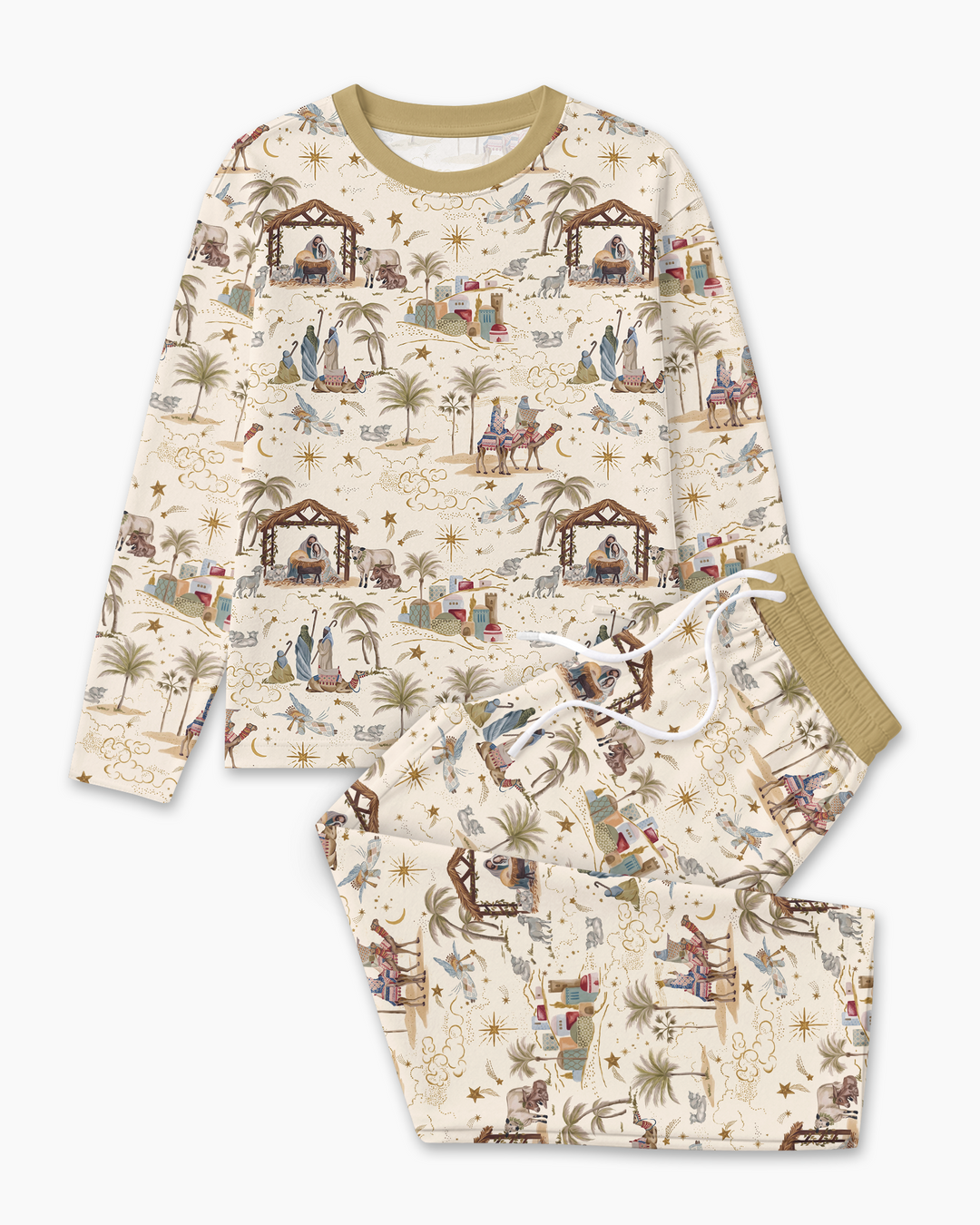Silent Night Nativity Bamboo Men's Pajama Set