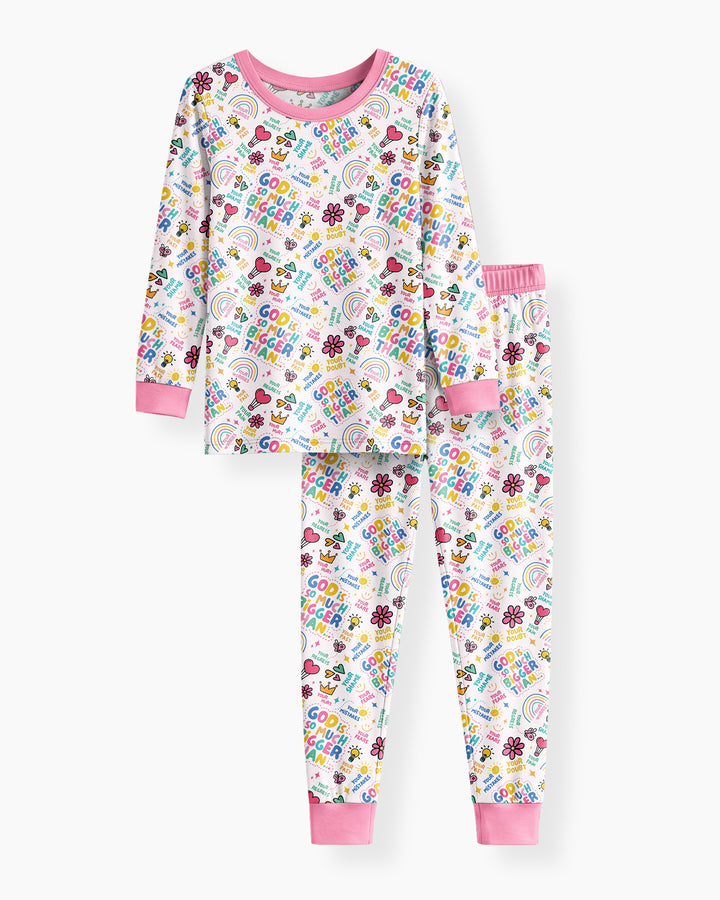 God Is So Much Bigger Bamboo Two Piece Long Sleeve Pajama Set