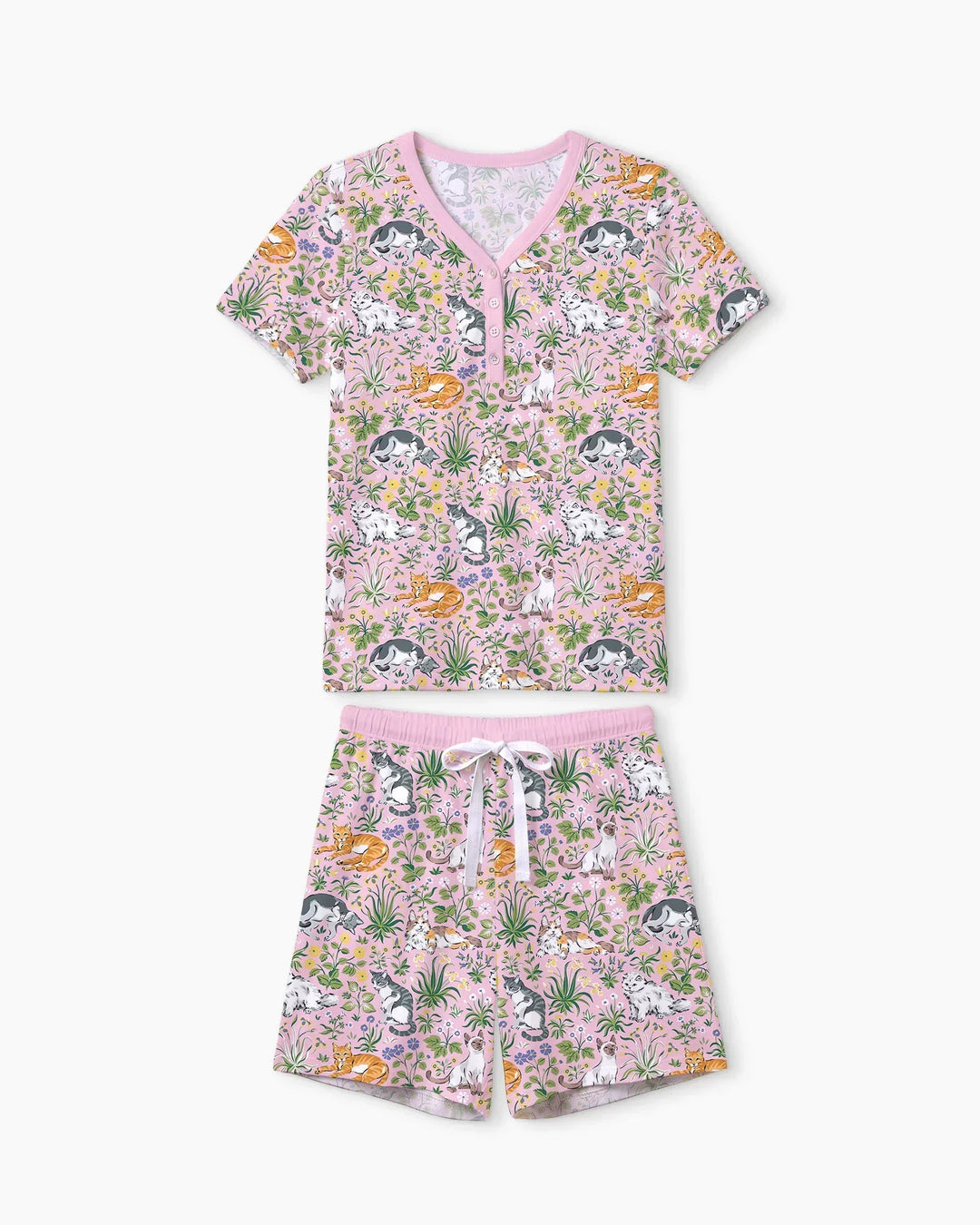 Misty Lavender Bambus Damen Kurzer Schlafanzug