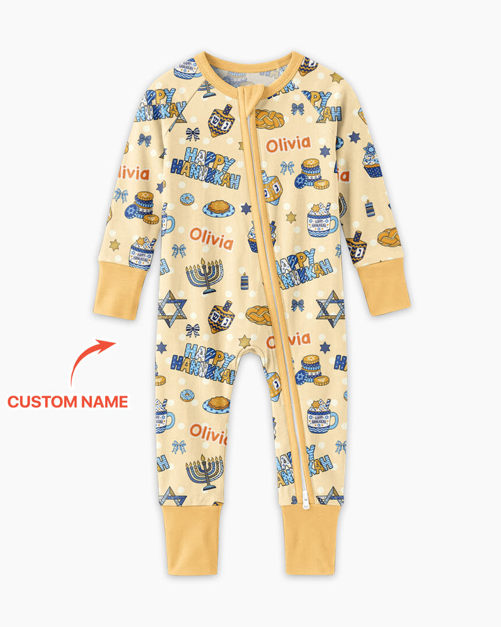 Custom Name Jewish Holiday Bamboo Convertible Zippy
