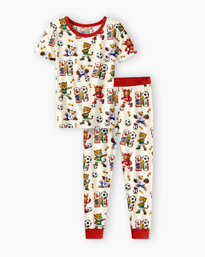 Zweiteiliges, kurzärmliges Pyjama-Set mit Marienkäfern
