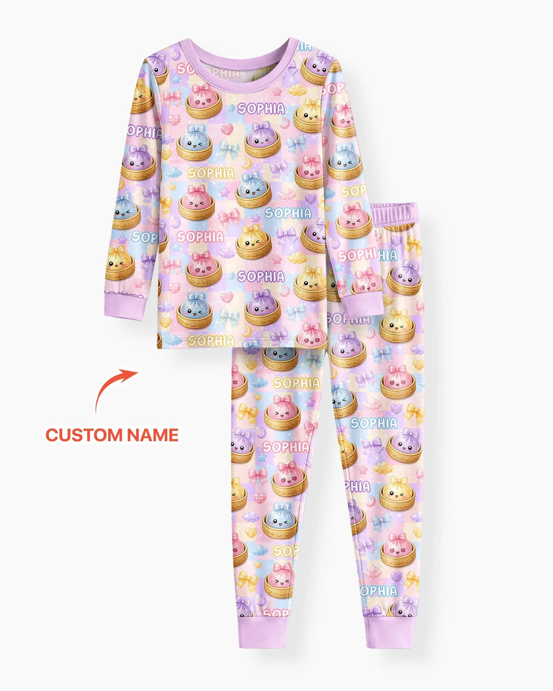 Zweiteiliges Langarm-Pyjama-Set mit Sommerfrüchten