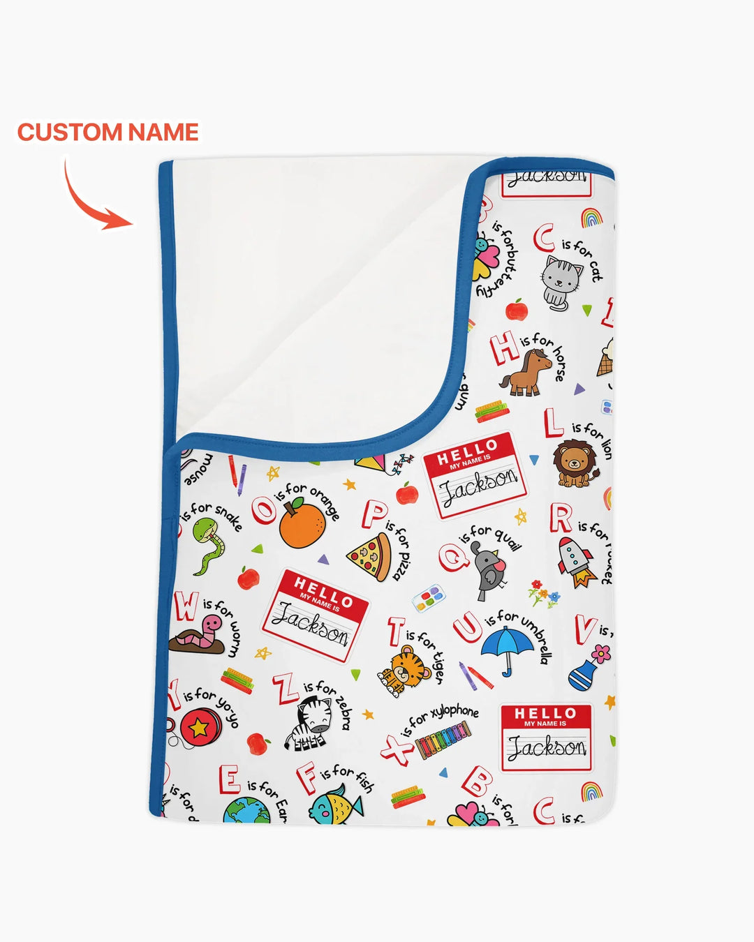 Custom Name Hello School ABCs Bamboo Blanket
