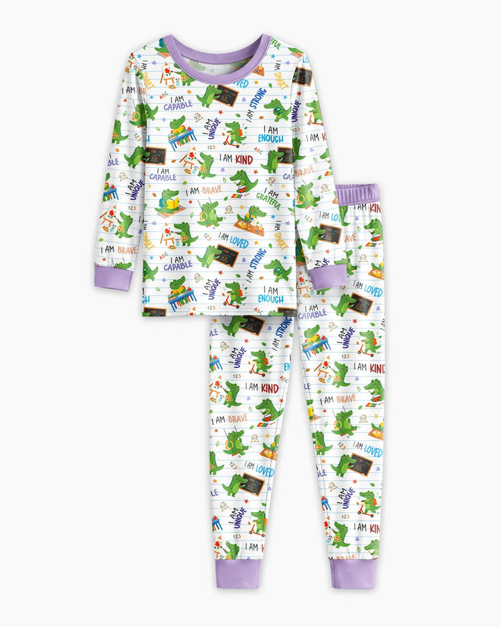 Zweiteiliges Langarm-Pyjama-Set mit Sommerfrüchten