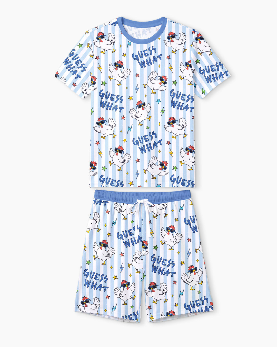 Guess What? Chicken Butt! Bamboo Men Short Sleeve Short Pajama Set