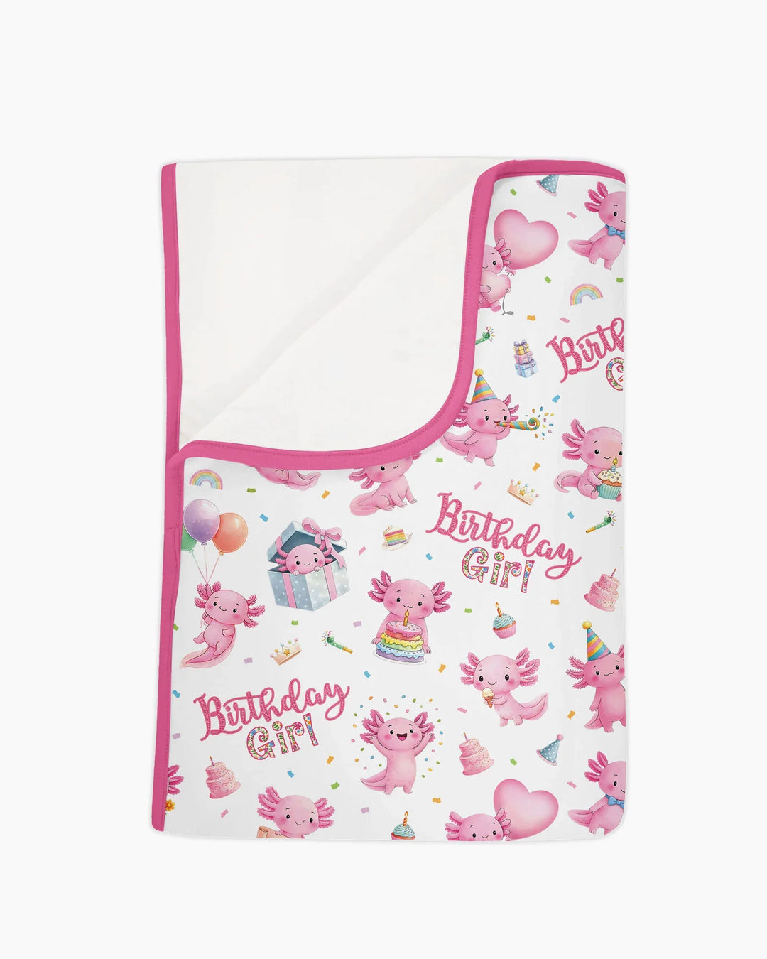 Cute Axolotl Birthday Girl Bamboo Blanket