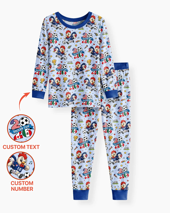 Zweiteiliges Langarm-Pyjama-Set mit Sommerfrüchten