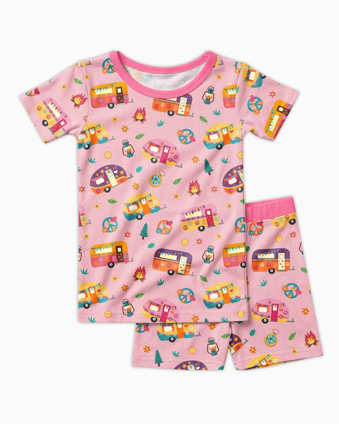 Zweiteiliges Pyjama-Set mit kurzen Ärmeln und Shorts im Sommer-Design