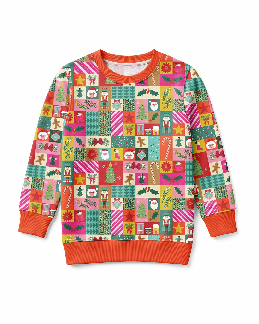 Maximalist Christmas Collage Bamboo Crewneck Sweatshirt