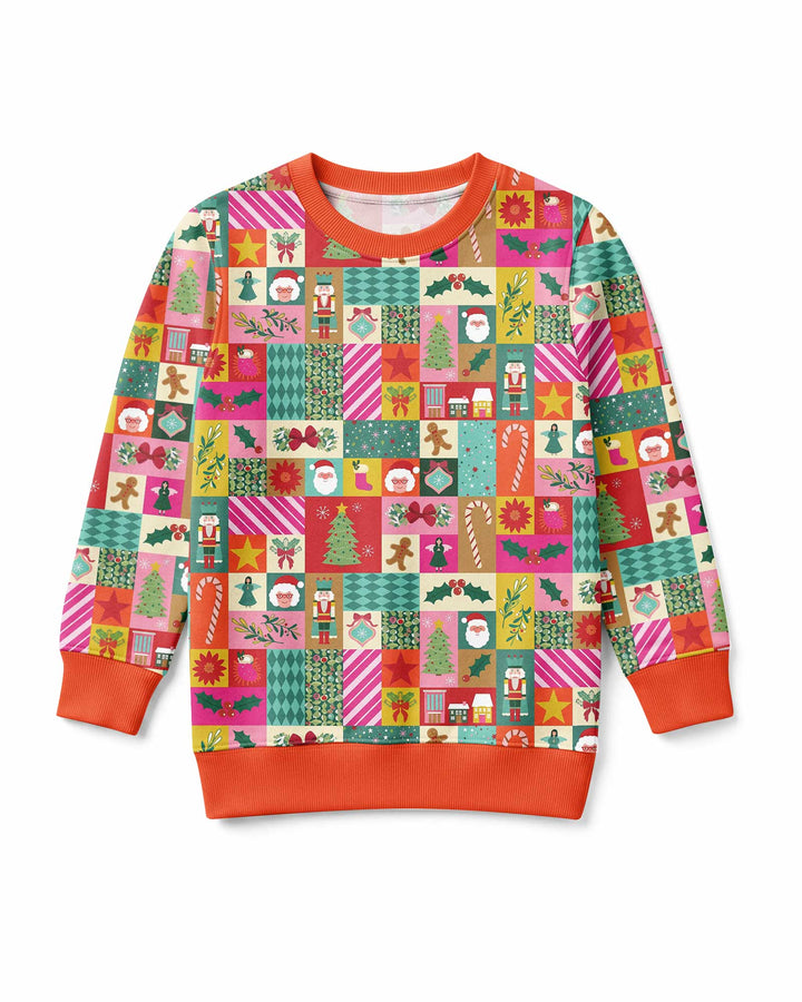 Maximalist Christmas Collage Bamboo Crewneck Sweatshirt